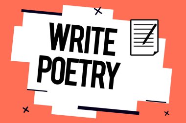 Handwriting text writing Write Poetry. Concept meaning Writing literature roanalysistic melancholic ideas with rhyme clipart