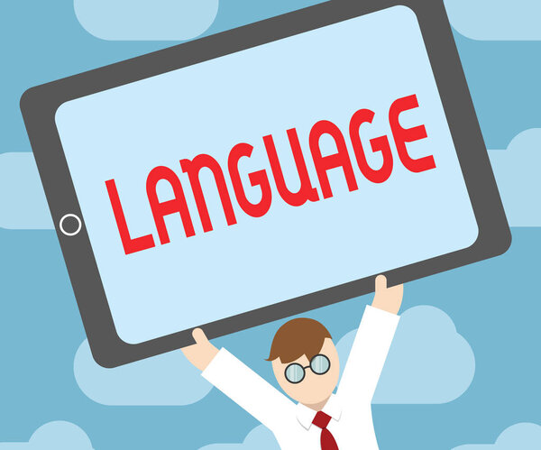 Текстовый знак, показывающий язык. Концептуальный метод фото Huanalysis сообщение либо устной письменной форме, состоящей из слов
