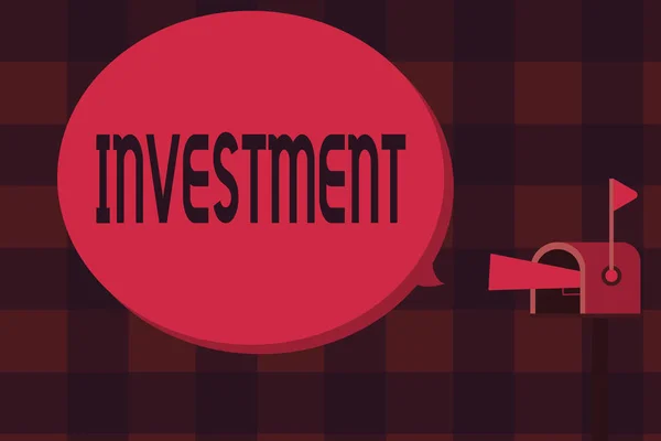 Word writing text investment. Geschäftskonzept für Maßnahmen oder Prozess der Geldanlage zur Gewinnerzielung — Stockfoto