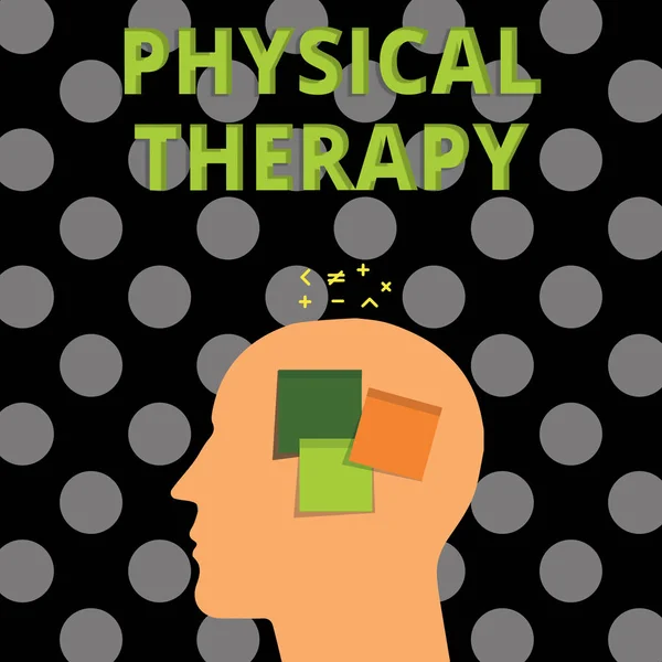 Texte manuscrit Physiothérapie. Signification du concept Traitement ou analyse du handicap physique Physiothérapie — Photo