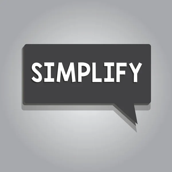 Tekstbord met Vereenvoudigen. Conceptuele foto maken iets eenvoudiger of makkelijker te doen of te begrijpen ontrafelen — Stockfoto