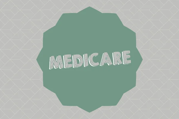 Signe texte montrant Medicare. Photo conceptuelle plan du gouvernement fédéral en nous pour payer certains hôpitaux — Photo