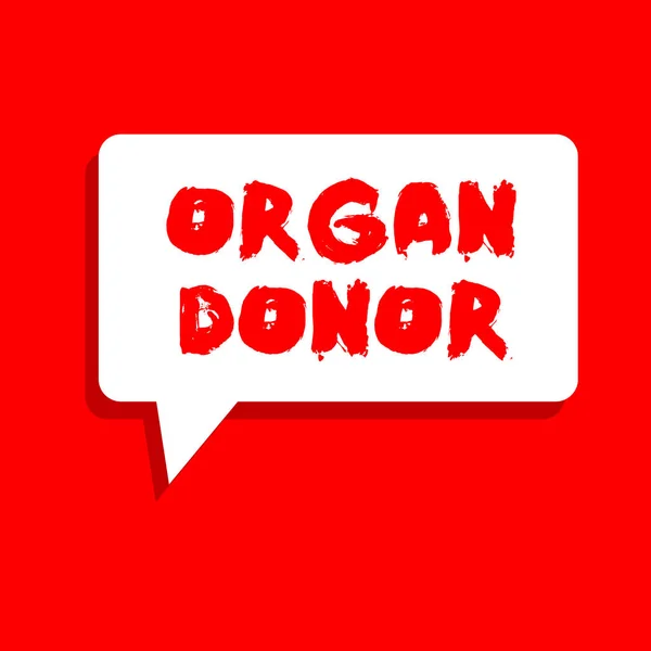 Texte textuel Donateur d'organe. Concept d'entreprise pour A démontrant qui offre un organe de son corps pour transplantation — Photo