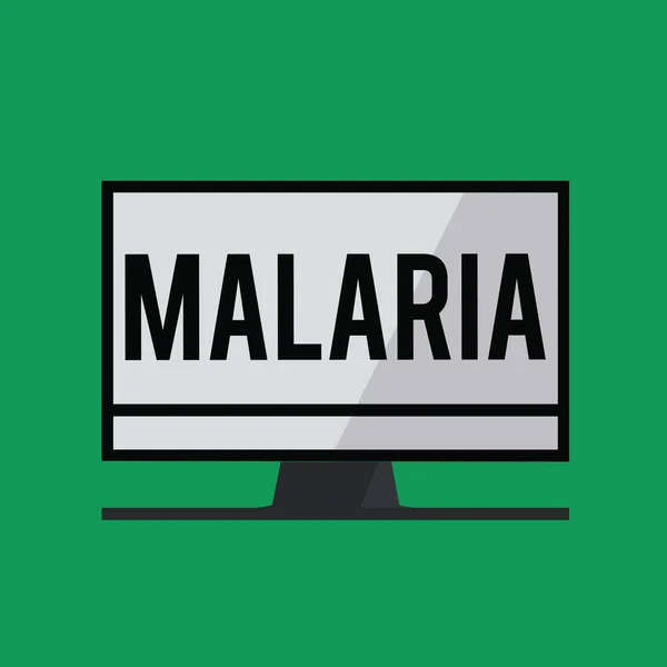 Writing note showing Malaria. Business photo showcasing Life threatening mosquito borne blood disease Periods of fever — Stock Photo, Image