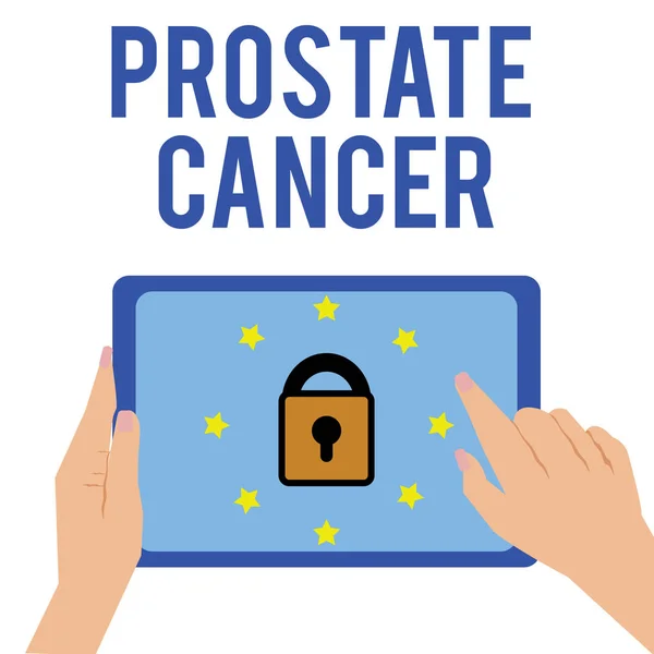 Texte écrit Cancer de la prostate. Concept d'affaires pour le cancer qui se produit dans la glande du système reproducteur masculin — Photo