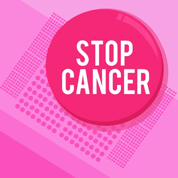 Textschreiben stoppt Krebs. Geschäftskonzept für die Praxis, aktive Maßnahmen zur Senkung der Krebsrate zu ergreifen — Stockfoto