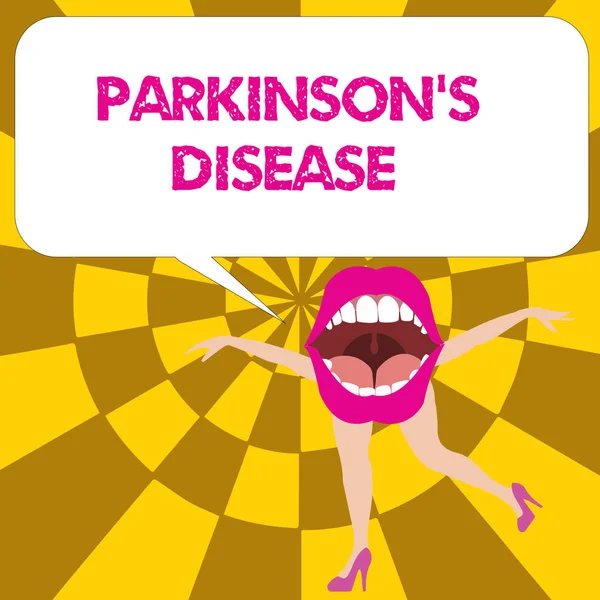Escrita de mão conceitual mostrando Parkinson s é doença. Negócio foto texto distúrbio do sistema nervoso que afeta o movimento — Fotografia de Stock