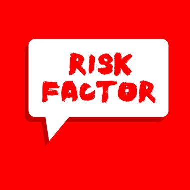 Word metin yazma Risk faktörü. Bir gösteren bir hastalığı geliştirme şansı yükselir iş kavramı bir şey için