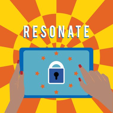 El yazısı metin yankı. Üretmek veya derin tam reverberating ses ile elektrik doldurulması anlam kavramı