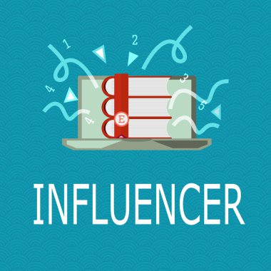 Kavramsal el etki unsuru gösterilen yazma. Etkiler ve başkalarının görüşlerini kararları etkileyen kişi vitrine iş fotoğraf