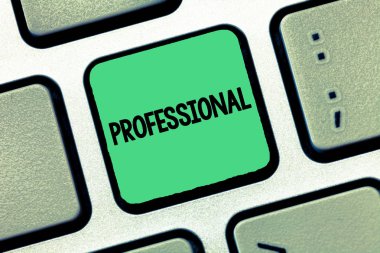 Profesyonel yazma el yazısı metin. Bir meslekte eğitim gereken işleri nitelikli kişi anlam kavramı