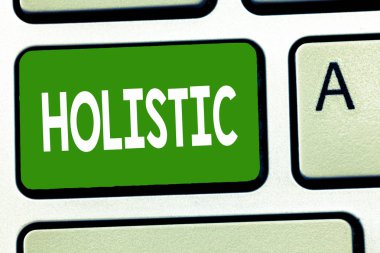 Kavramsal el Holistic gösterilen yazma. İş fotoğraf vitrine yakından bağlantılı bir şey parçaları inanç ile karakterize