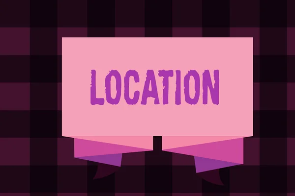 Escribir nota que muestra la ubicación. Foto de negocios mostrando un lugar o punto de posición particular en el mapa Local Global city — Foto de Stock