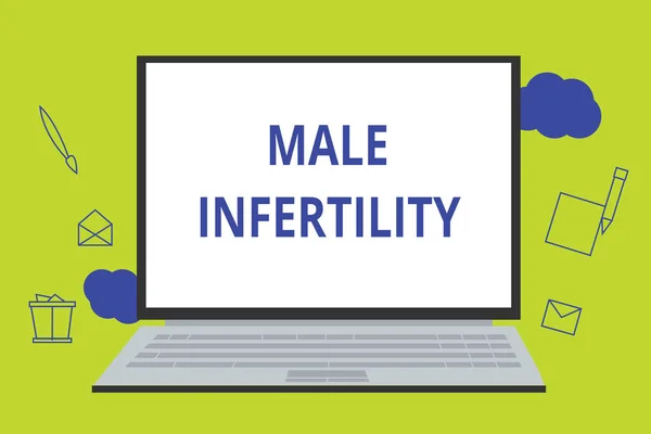 Konceptuella hand skriva visar manlig infertilitet. Företag foto skylta en manlig oförmåga att orsaka graviditet i en bördig — Stockfoto
