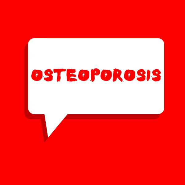 Texto de escritura de palabras Osteoporosis. Concepto de negocio para la condición médica en la que los huesos se vuelven frágiles y frágiles — Foto de Stock