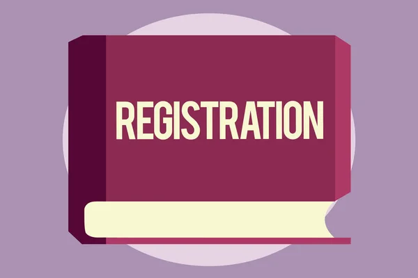 Konzeptionelle Handschrift, die die Registrierung zeigt. Geschäftstextaktion oder Prozess der Registrierung oder Registrierung abonnieren — Stockfoto