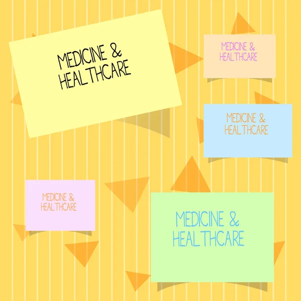 Writing Obs visar medicin och sjukvård. Företag foto annonstexter hälsa underhåll förebyggande och behandling — Stockfoto