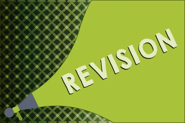 Writing note showing Revision. Business photo showcasing revised edition or form something action of revising correction — Stock Photo, Image