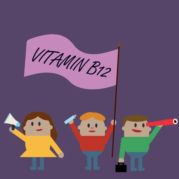 Wortschreibtext Vitamin b12. Geschäftskonzept für Substanzgruppen, die für das Funktionieren bestimmter Enzyme unverzichtbar sind — Stockfoto
