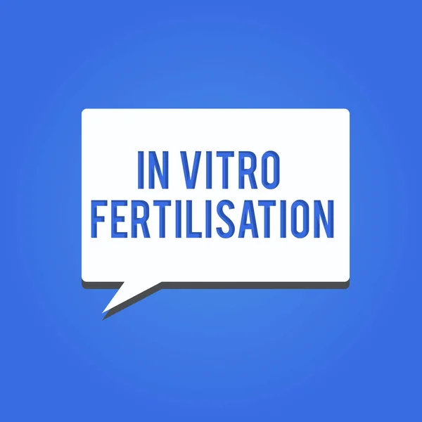 stock image Word writing text In Vitro Fertilisation. Business concept for An egg is fertilized by sperm in a test tube