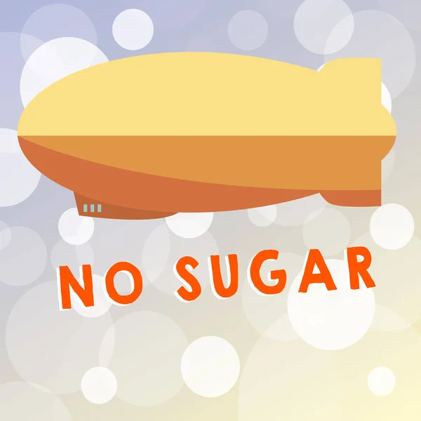 Text znamení ukazující ne cukr. Konceptuální fotografie zanechal a nahrazeny umělé sladidlo — Stock fotografie