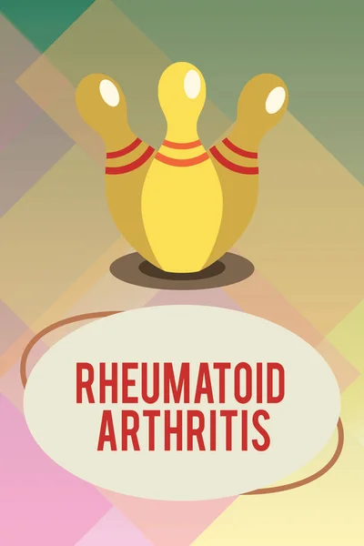 A kézírás szöveg Rheumatoid Arthritis. Koncepció értelmében autoimmun betegség, ízületi fájdalom és a kárt okozó — Stock Fotó