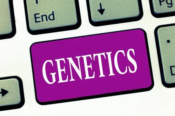 필기 텍스트 쓰기 유전학입니다. 유전 및 상속 된 특성의 유사 개념 의미 연구 — 스톡 사진