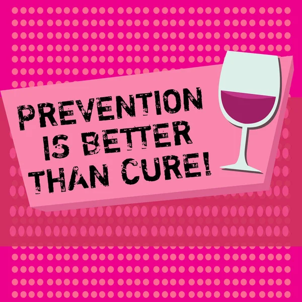 Text sign showing Prevention Is Better Than Cure. Conceptual photo Disease is preventable if identified earlier — Stock Photo, Image