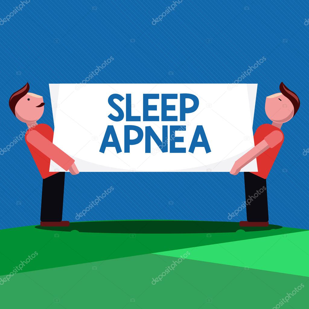 Handwriting text Sleep Apnea. Concept meaning The temporary stoppage of breathing during sleep Snoring