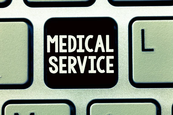 Writing Obs visar medicinsk Service. Företag foto skylta gör medicinskt stöd för att behandla sjukdomar och skador — Stockfoto