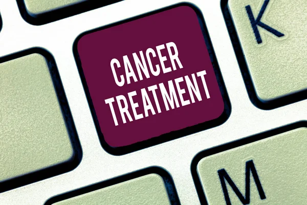 Word writing text Cancer Treatment. Business concept for Use of surgery, radiation and medications to cure cancer