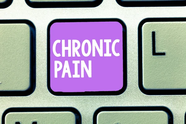 Word writing text Chronic Pain. Business concept for Pain that extends beyond the expected period of healing