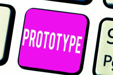 El yazısı metin prototip. Kavram anlamı ön proje tasarım cihaz araç ürünün sürümü