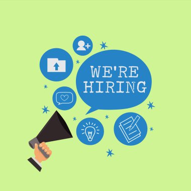 Biz yeniden işe metin sözcük yazma. İş vacancy insan gücü yoklama Recruiting mevcut konum için iş kavramı