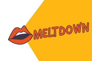 Meltdown gösterilen Not yazma. Felaket Daralt ya da arıza nükleer reaktör kazası vitrine iş fotoğraf