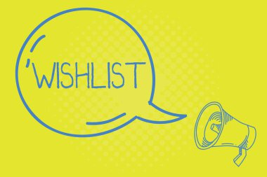 Word metin yazma Wishlist. İş kavramı istenen ama kez gerçekçi sağlanamaz öğeleri listesi için