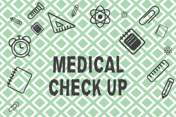 Texto de caligrafia Medical Check Up. Conceito significado Exame físico completo para testar o estado de saúde — Fotografia de Stock