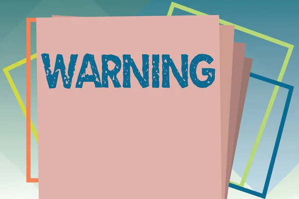 Handschriftliche Textwarnung. Konzept bedeutet Hinweisschild für mögliche Gefahr Sicherheitssymbol Warnhinweis — Stockfoto