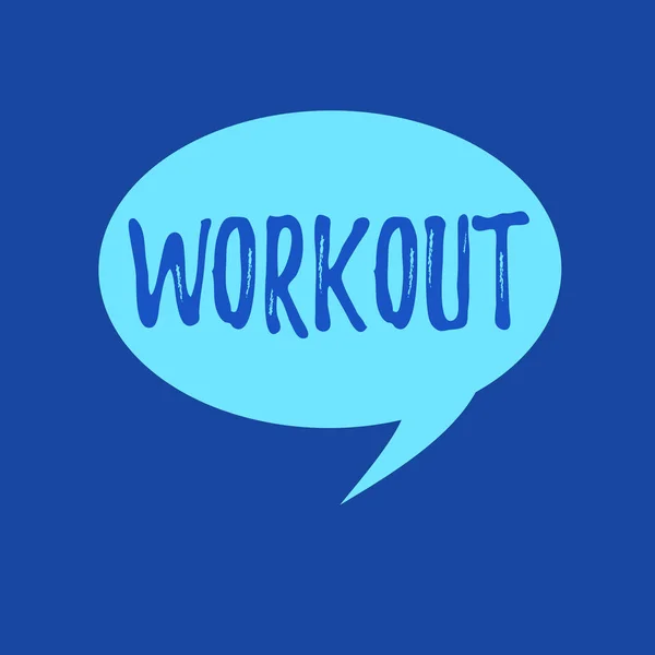 Text sign showing Workout. Conceptual photo Session of physical exercises activities Gym training fitness — Stock Photo, Image