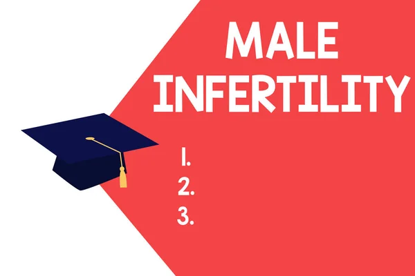 Signo de texto que muestra infertilidad masculina. Foto conceptual Incapacidad de un varón para provocar el embarazo en un hombre fértil — Foto de Stock
