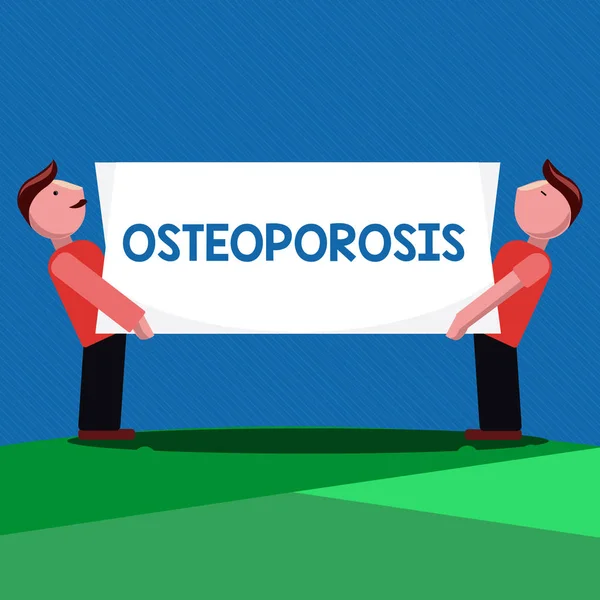 Texto manuscrito Osteoporosis. Concepto de condición médica en la que los huesos se vuelven frágiles y frágiles —  Fotos de Stock