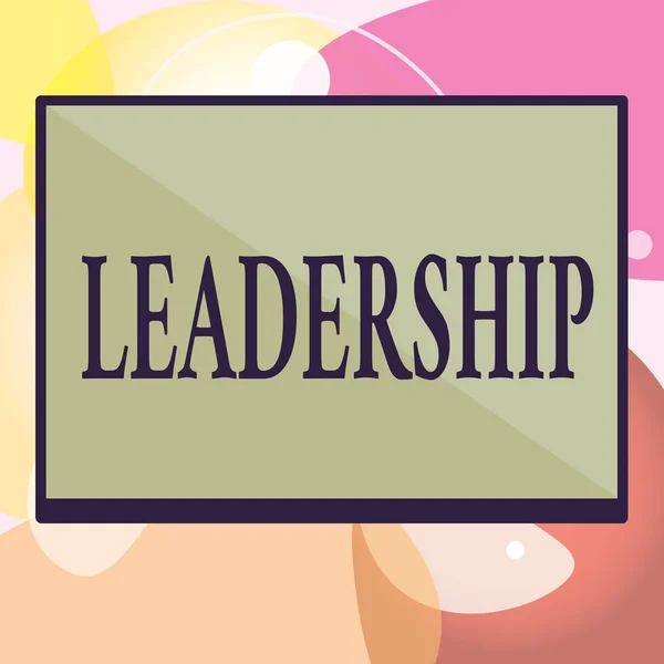 Conceptual hand writing showing Leadership. Business photo text Ability Activity involving leading a group of showing or company