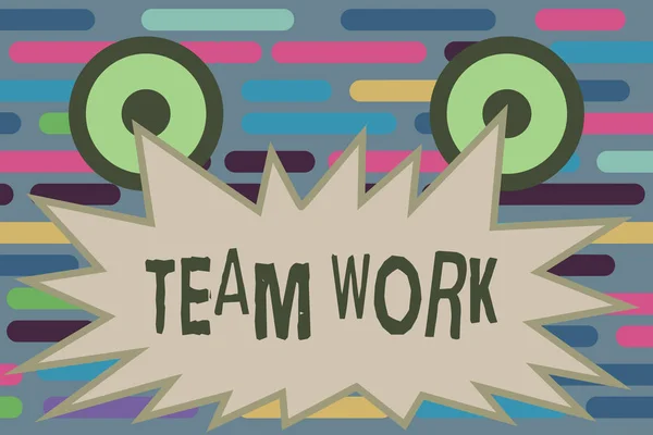 Text sign showing Team Work. Conceptual photo Combined action of a group Workgroup cooperation collaboration — Stock Photo, Image