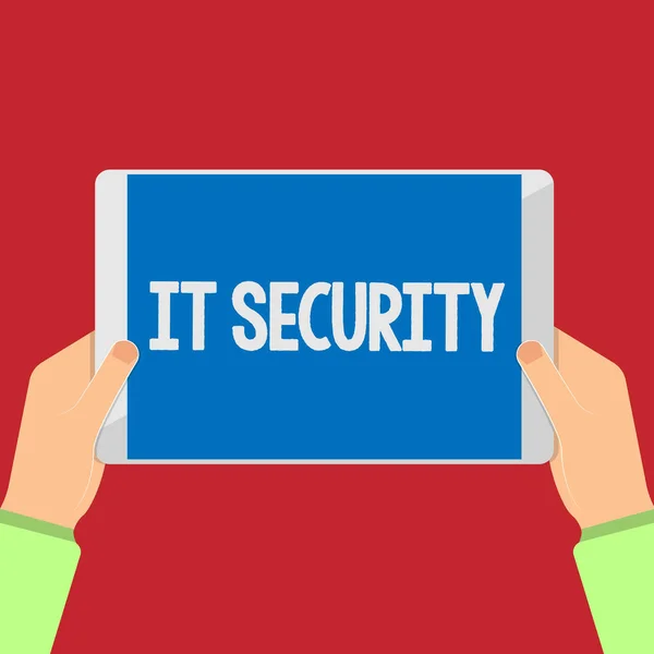Schreiben Notiz zeigt es Sicherheit. Business-Foto zeigt den Schutz vernetzter Systeme vor Cyber-Angriffen — Stockfoto