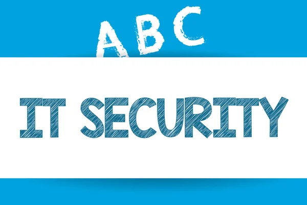 Sinal de texto mostrando Segurança. Foto conceitual Proteção de sistemas conectados à internet contra ataques cibernéticos — Fotografia de Stock