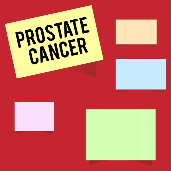 Note d'écriture montrant le cancer de la prostate. Photo d'affaires montrant le cancer qui se produit dans la glande du système reproducteur masculin — Photo