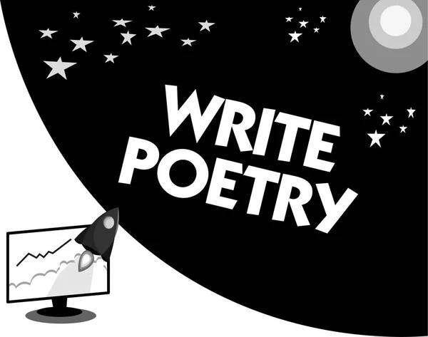 Word schrijven tekst schrijven poëzie. Bedrijfsconcept voor het schrijven van literatuur roanalysistic melancholische ideeën met rijm — Stockfoto