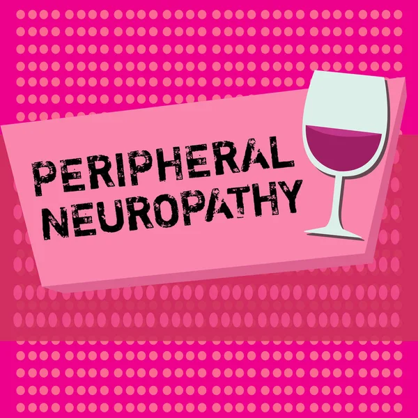 Signe texte montrant une neuropathie périphérique. Photo conceptuelle Condition dans laquelle le système nerveux périphérique est endommagé — Photo