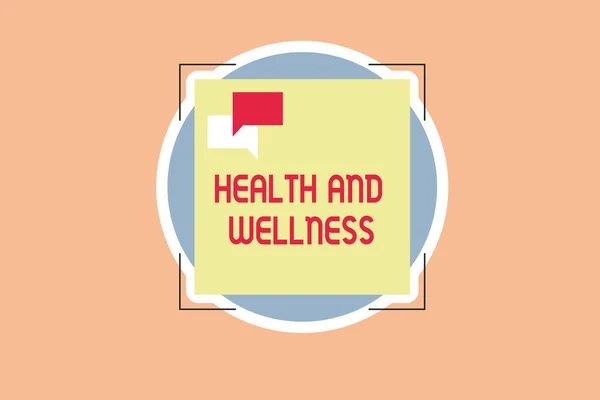 Sağlık ve Wellness gösterilen Not yazma. Tam fiziksel, zihinsel ve sosyal refah devleti vitrine iş fotoğraf — Stok fotoğraf
