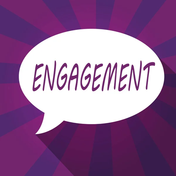 Konzeptionelle Handschrift, die Engagement zeigt. Business-Foto zeigt formelle Vereinbarung, zu heiraten Arrangement für etwas zu tun — Stockfoto